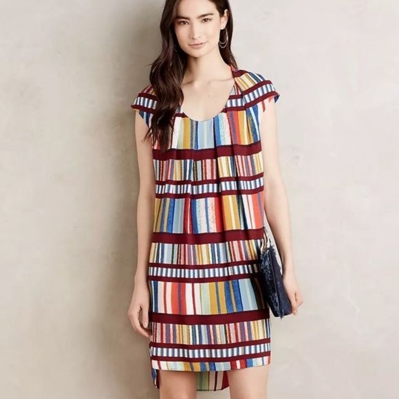 Anthropologie Dresses & Skirts - Maeve Anthropologie Au Revoir Size 10 Pleated Library Bookshelf Tunic Dress
